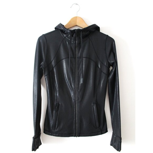 Lululemon Hooded Define Jacket Shine / Size 8 / Black Nulu Special Shimmer - Picture 5 of 10